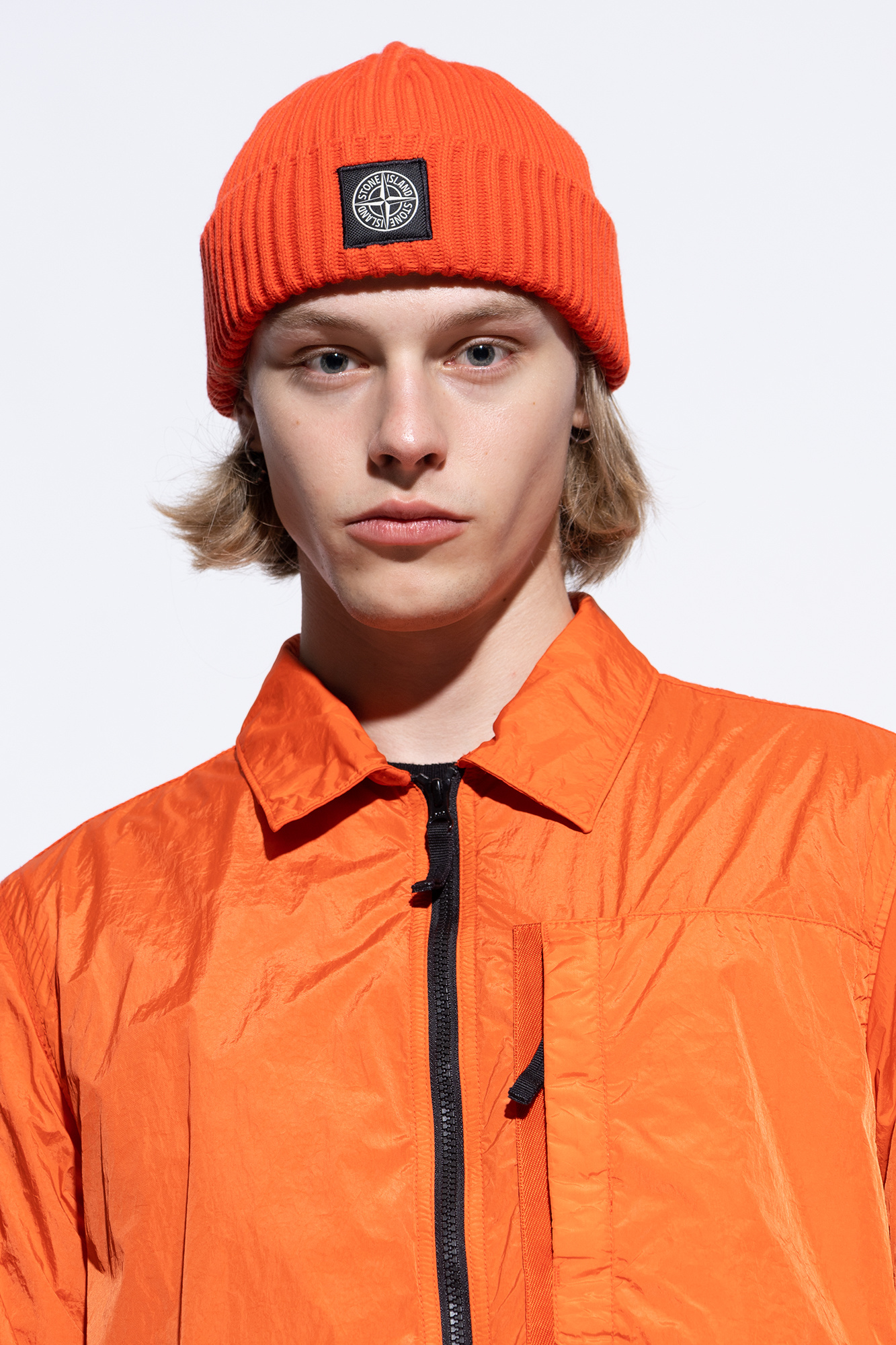 Stone island store beanie orange